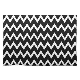 Black And White Chevron Pattern Cloth Placemat