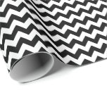 Black and White Chevron Pattern Modern Trendy Wrapping Paper
