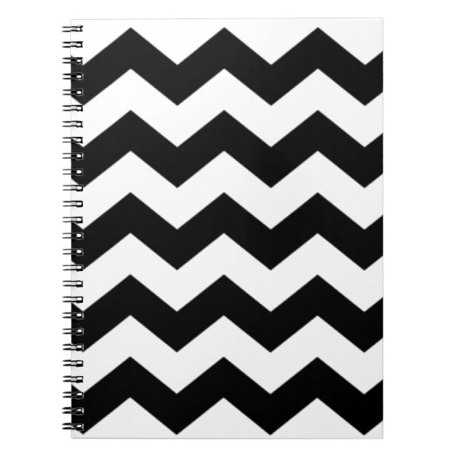 Black and White Chevron Pattern Notebook (Front)