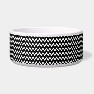 Black And White Chevron Pattern Pet Bowl