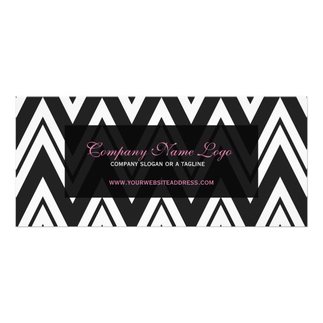 Black And White Chevron Pattern Rack Card (Front)