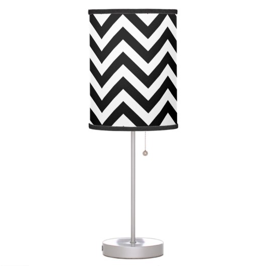 Black and white chevron pattern table lamps (Left)