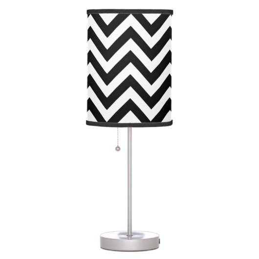 Black and white chevron pattern table lamps (Right)