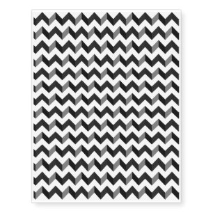 Black and White Chevron Pattern Temporary Tattoos