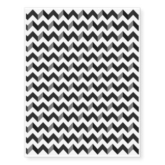 Black and White Chevron Pattern Temporary Tattoos