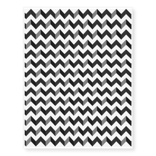 Black and White Chevron Pattern Temporary Tattoos (Front)