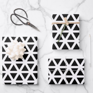 Black and White Chevron Pattern Wrapping Paper Sheets