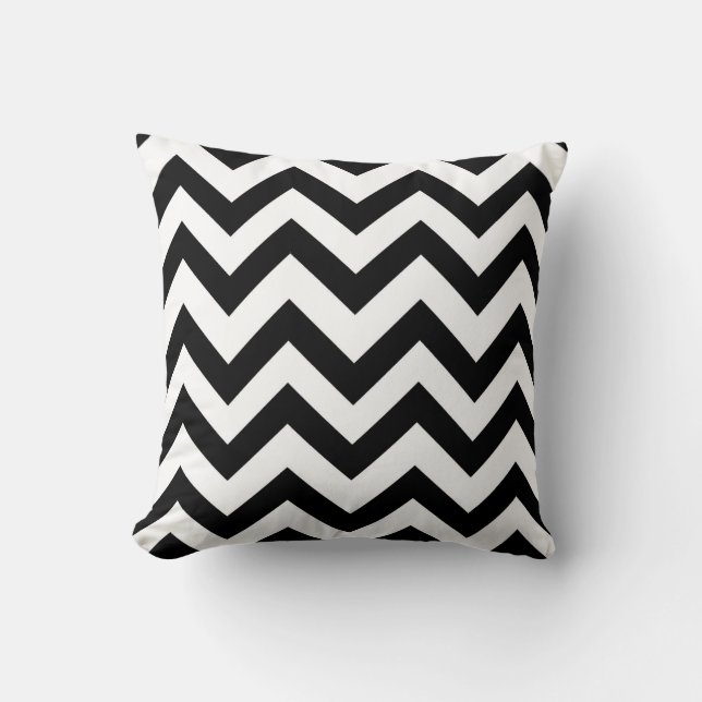 Black and white chevron pillow (Front)