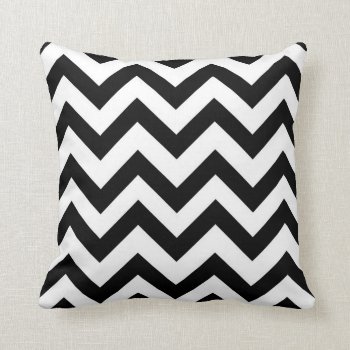 Black And White Chevron Pillow by divadezines at Zazzle
