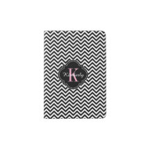 Black and White Chevron Pink Monogram