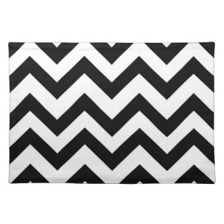 Black and white chevron placemat