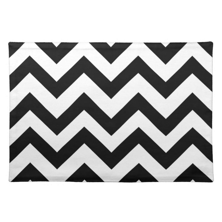 Black and white chevron placemat Zazzle