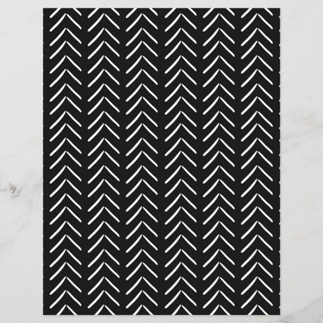 Black and White Chevron Scrapbook Paper (Front)
