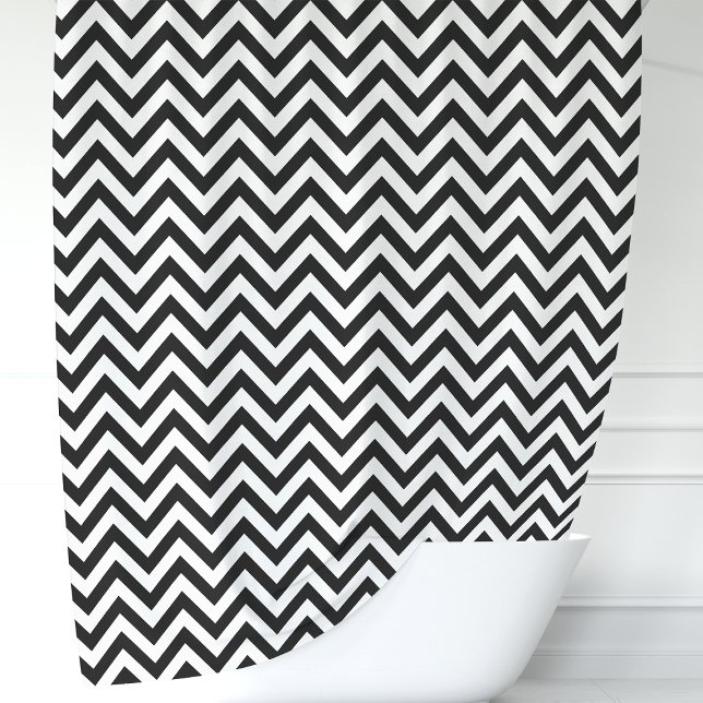 Black and White Chevron Shower Curtain (Creator Uploaded)