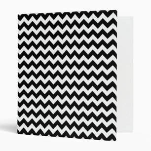 Black and White Chevron Stripe 3 Ring Binder