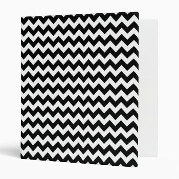 Black And White Chevron Stripe 3 Ring Binder by greatgear at Zazzle
