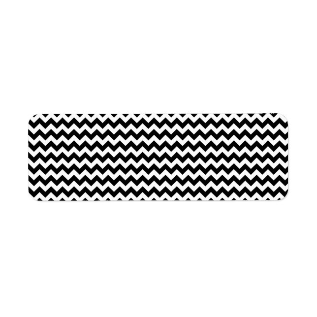 Black and White Chevron Stripe Label (Front)