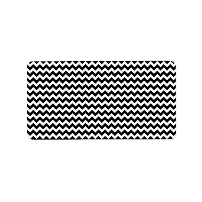 Black and White Chevron Stripe Label (Front)