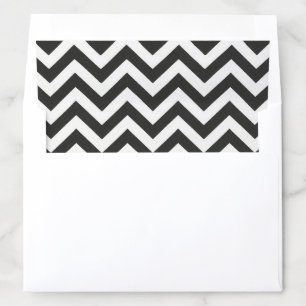 Black and White Chevron Stripes Envelope Liner