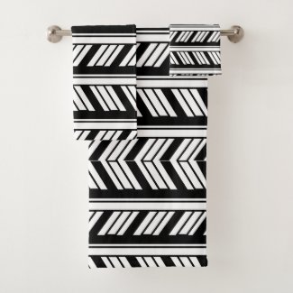 Black and White Chevron Stripes Pattern  