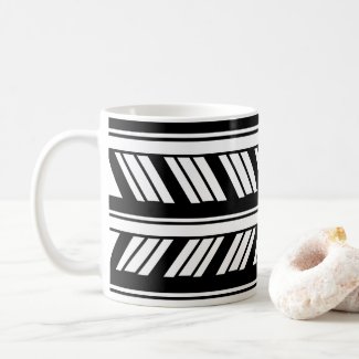 Black and White Chevron Stripes Pattern 