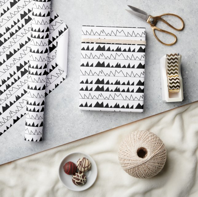 Black and White Chevron Stripes  Wrapping Paper (Crafts)