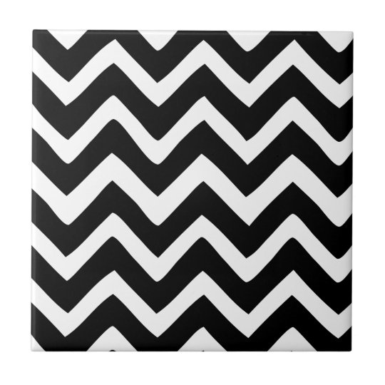 Black and White Chevron Tile | Zazzle.com