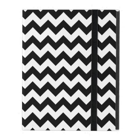 Black And White Chevron Traditional Pattern Ipad Folio Case
