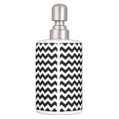 Black and White Chevron with Hot Pink Monogram Bathroom Set (Back)