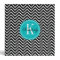Black and White Chevron with Teal Monogram