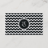 Black and White Chevron Zig Zag Retro Elegance Business Card (Back)