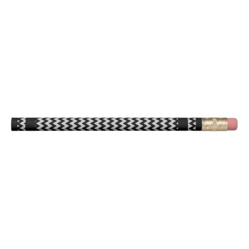 Black and White Chevron Zigzag Pattern 10 Pencil