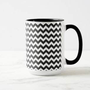 Black and White Chevron Zigzag Pattern Mug