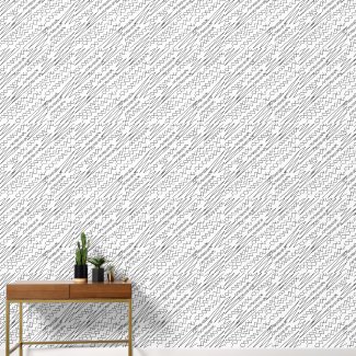 Black and White Chevron Zigzag Stripes Wallpaper