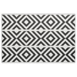 Black and White Chevrons and Diamonds Geometric Fabric