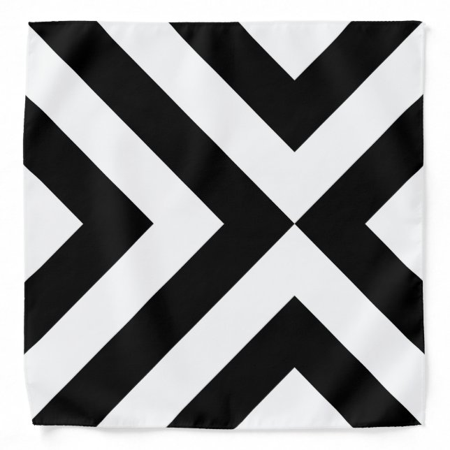 Black and White Chevrons Bandana (Front)