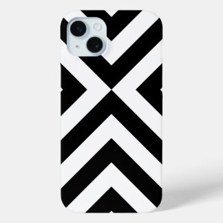 Black and White Chevrons iPhone 15 Plus Case