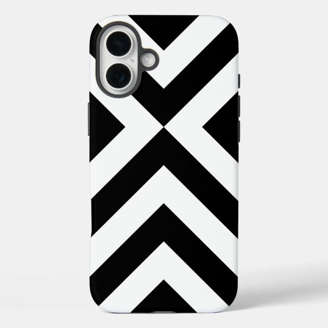 Black and White Chevrons Case-Mate iPhone Case (Back)