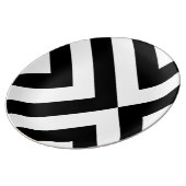 Black and White Chevrons Dinner Plate (Side)