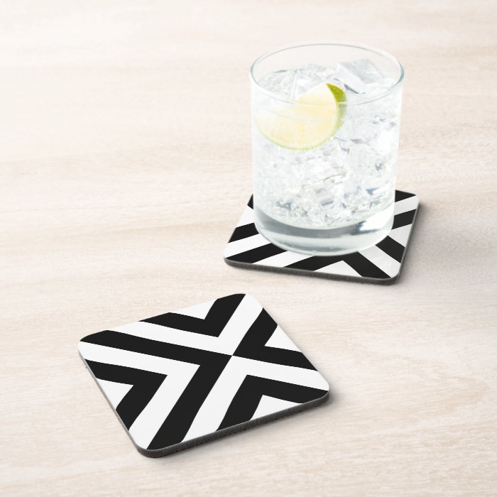 Black and White Chevrons Drink Coasters