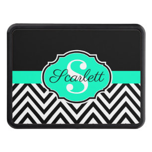 Black and White Chevrons Hitch Cover