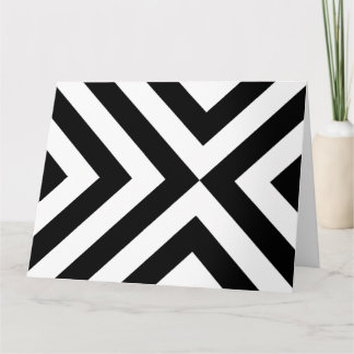 Black and White Chevrons Letterpress Thank You Card