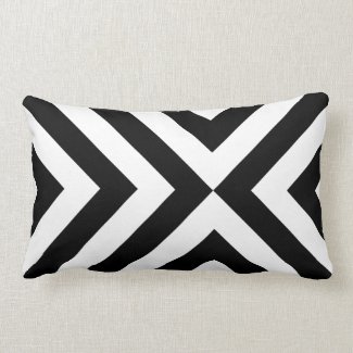 Black and White Chevrons Lumbar Pillow