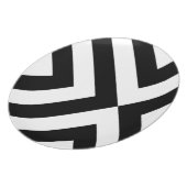 Black and White Chevrons Melamine Plate (Left Side)