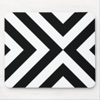 Black and White Chevrons Mouse Pad