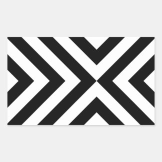 Black and White Chevrons Rectangular Sticker