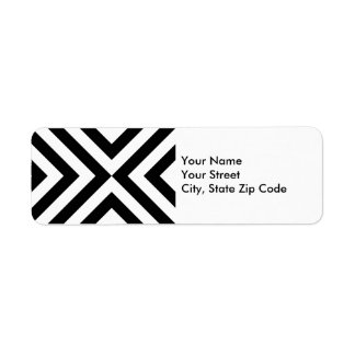 Black and White Chevrons return address label