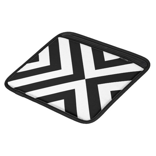 Black and White Chevrons Sleeve For iPads (Front Bottom)