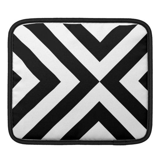Black and White Chevrons Sleeve For iPads (Back)
