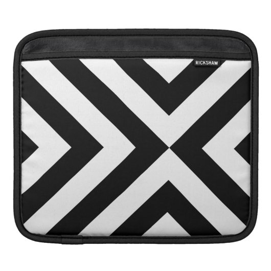 Black and White Chevrons Sleeve For iPads (Front)